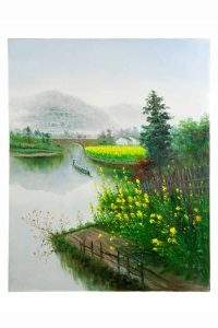 IN STOCK -From $480 - Oil Painting on Canvas Chinese Lake View- 80x100cm