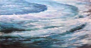 IN STOCK -From $440 - Unframed Oil Paint - Ocean Waves 2 - 70x140cm