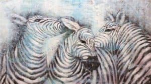 IN STOCK -From $440 - Unframed Oil Paint - Zebra 2 - 70x140cm