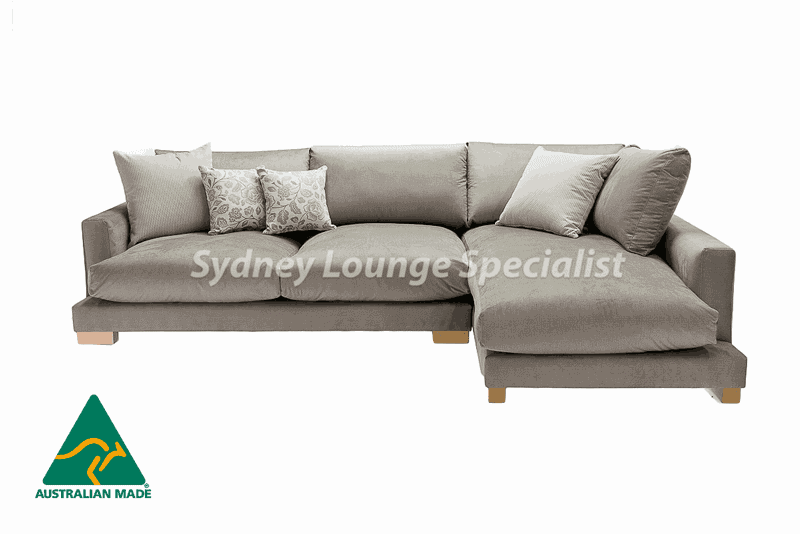 3 Seater Chaise Rhf Feather Cushion, Sofa Bed Chaise Lounge Sydney