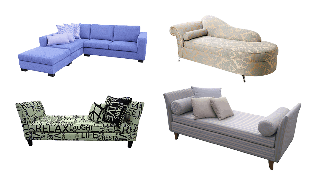 4 plush chaise sofa chairs available at at Sydney Lounge Specialist