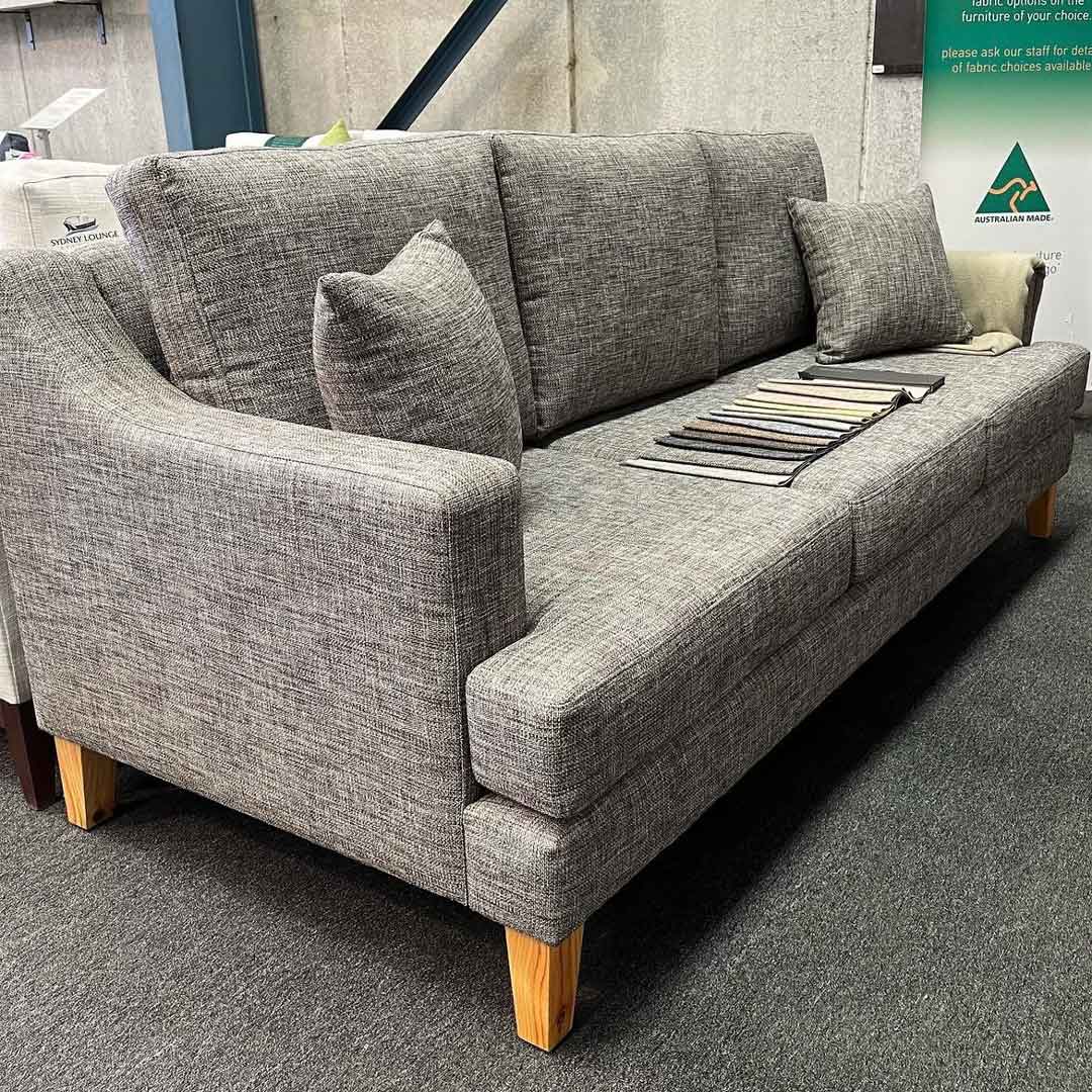 Lilyfield Modern Hamptons sofa with your choice of fabrics Australian made by Sydney Lounge Specialist